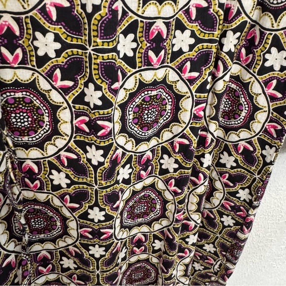 Jude Connally Tile Medallion Printed Tiered Boho Cotton Midi Dress Size Medium - Picture 10 of 11